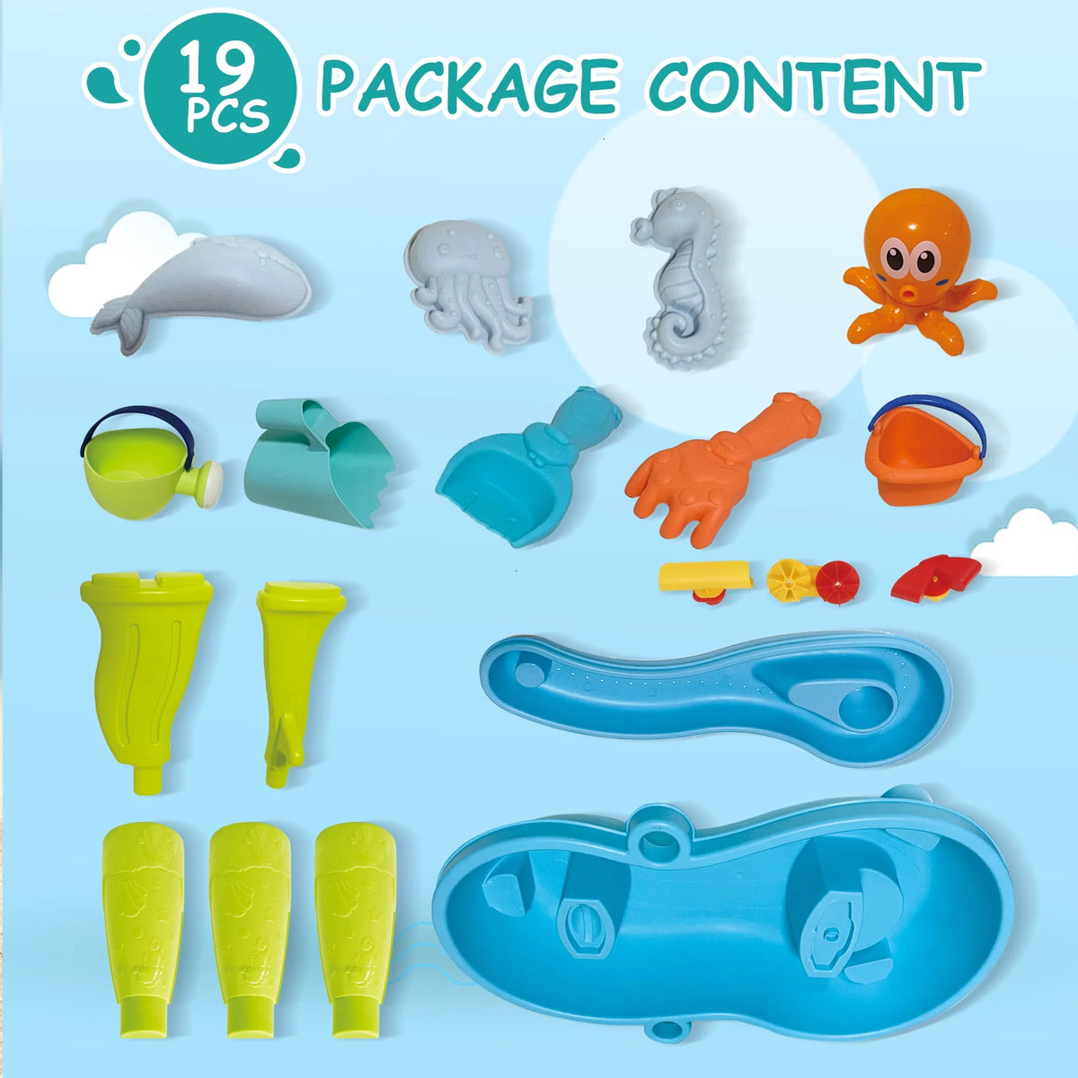 Sand and Water Table with 19PCS Accessory Set D448