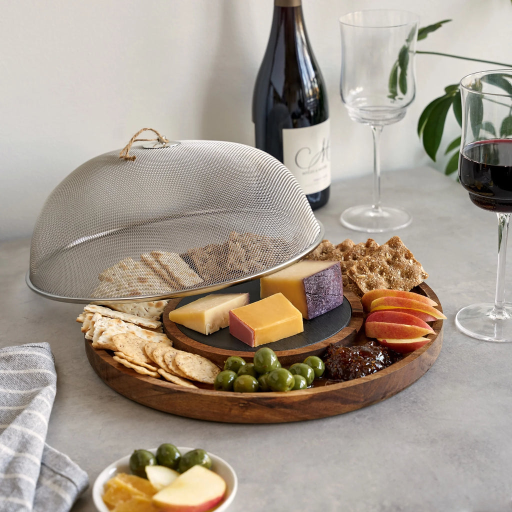 Slate & Acacia Wooden Charcuterie Board 3-Piece Set F976