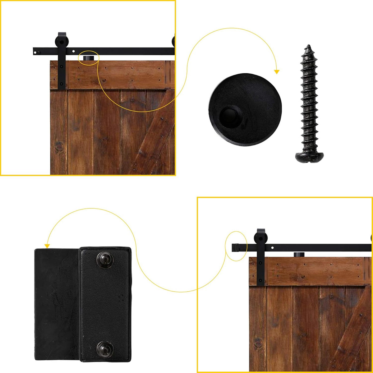 10FT Heavy-Duty Carbon Steel Sliding Barn Door Rail Kit M472