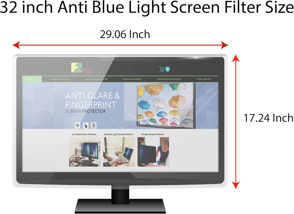 Anti Blue Light Screen Filter for 31 and 32 Inches Widescreen Computer Monitor, Pack of 2 X454