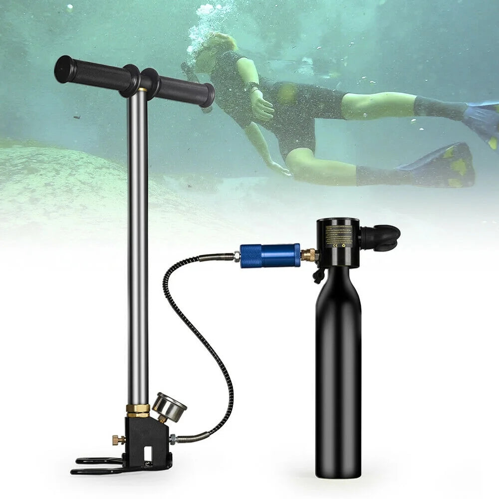 Mini Scuba Tank 0.5L Oxygen Air Tank and High-Pressure Pump 4500PSI Y834