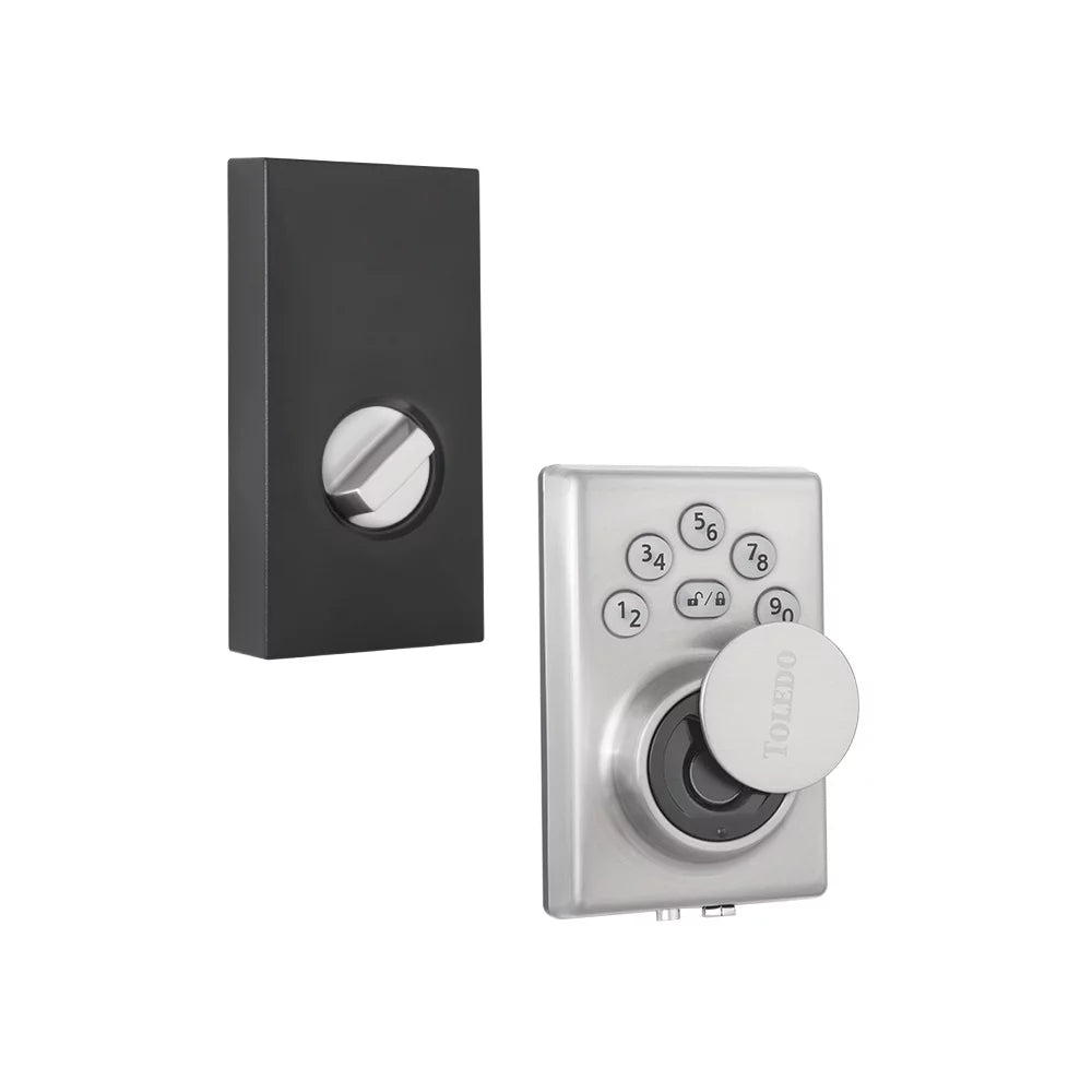Electronic Biometric Deadbolt Lock in Satin Stainless Steel C7352