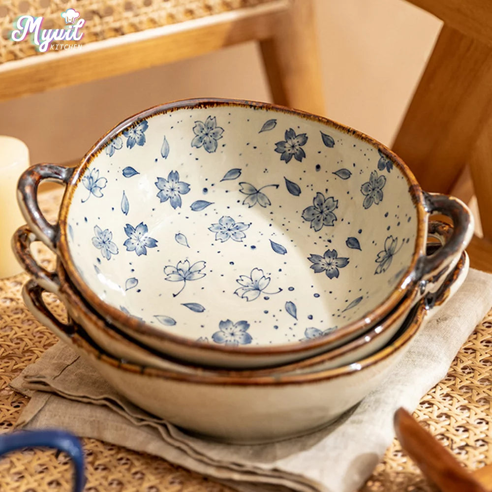 7.5 Inch 24 Oz Ceramic Serving Bowls Set N786