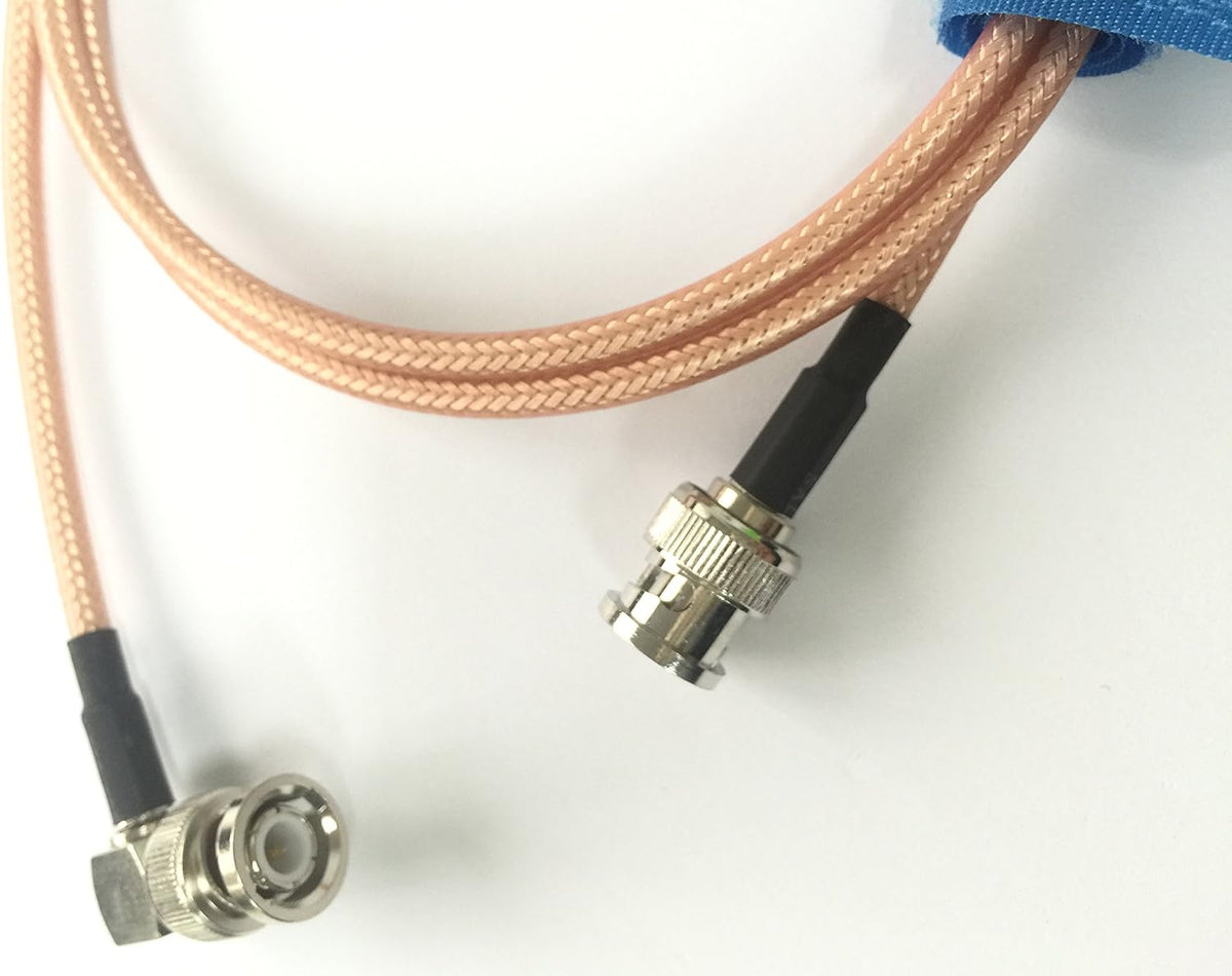 BNC Male Right Angle to BNC Male STR8 Low Loss Coax RF Cable Pack of 2 T3056