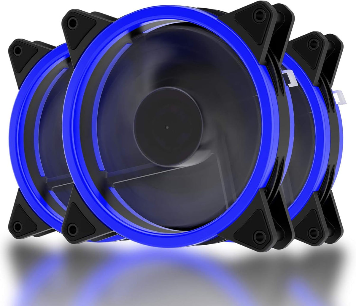 Red 120mm LED Silent Computer Case Fan 3 Pack Y736