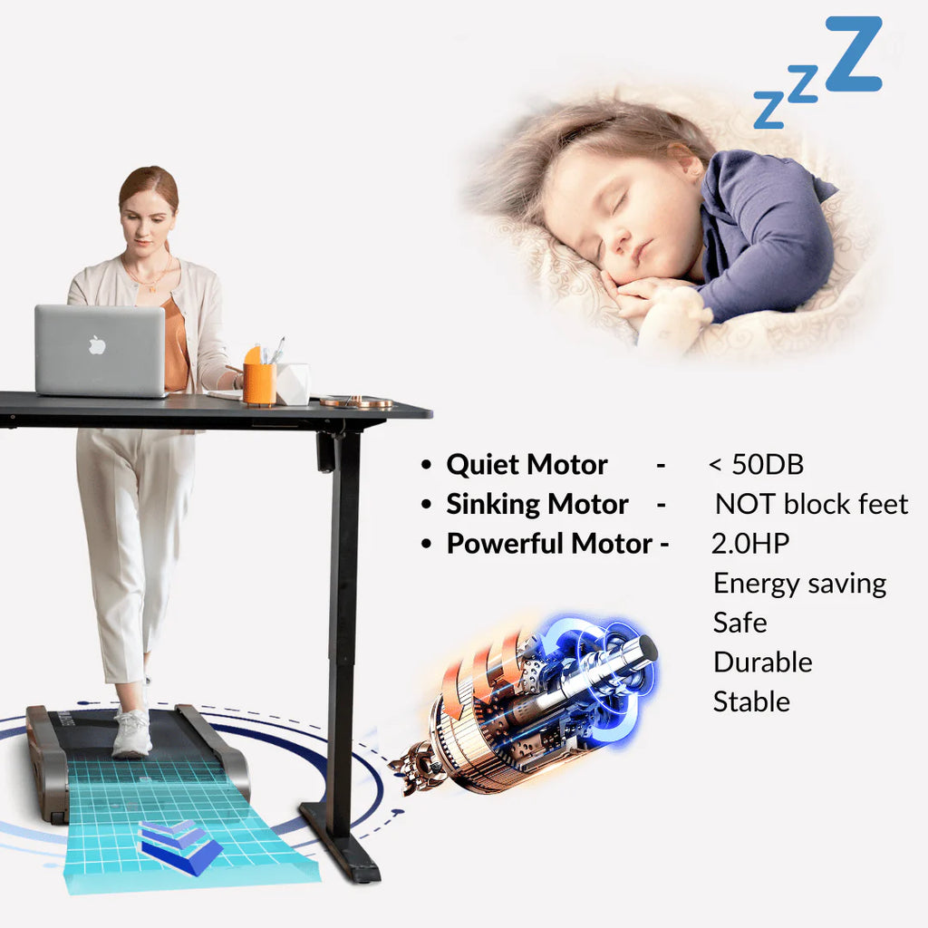 Under Desk Electric Walking Treadmill 2.0HP 5 Incline X8703