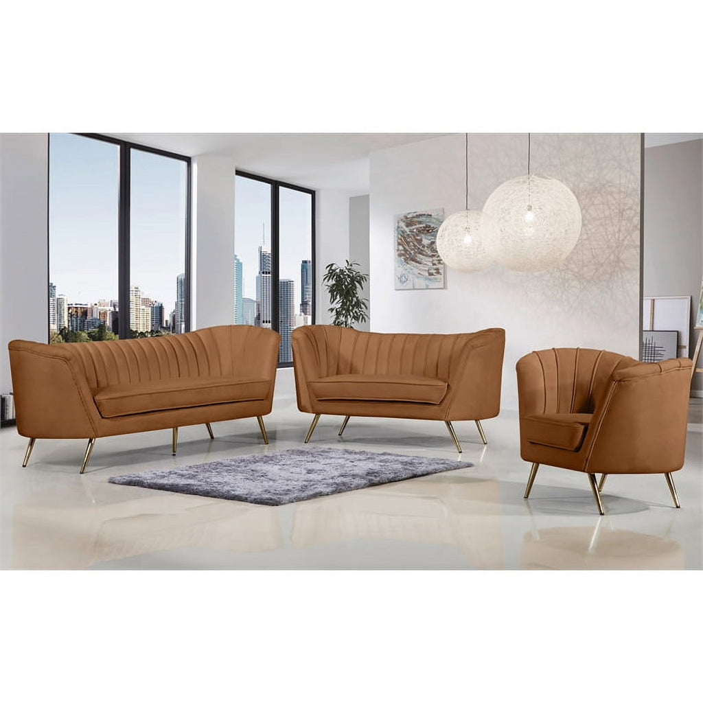 Saddle Velvet Loveseat D32417