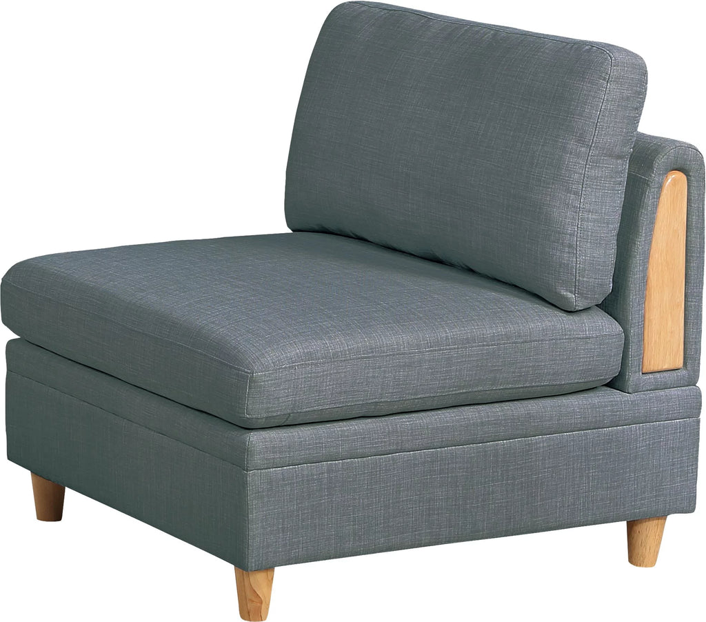 7pc Sofa Set with Loveseat Armless Chair Ottoman Wedge U652994