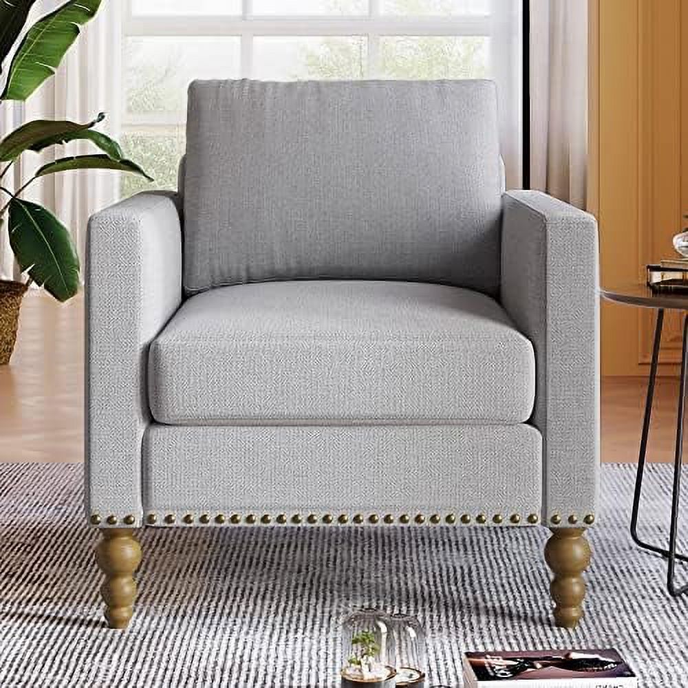 Blue Linen Tufted Recliner Single Sofa H58856