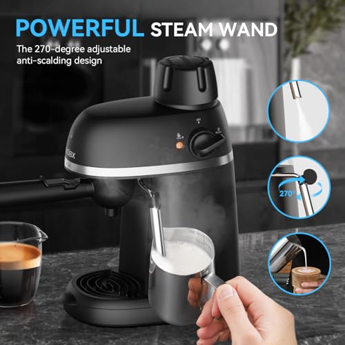 Black 3.5 Bar Espresso & Cappuccino Machine with Steam Wand T534