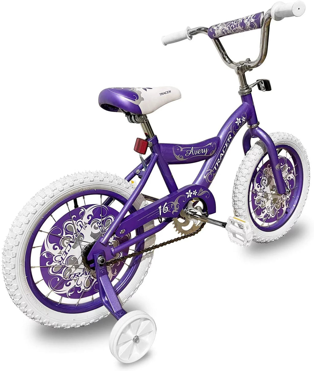 16 BMX Bicycle Coaster Brake One Piece Crank Chrome Rims Black Tire Kid's Bike White T973345