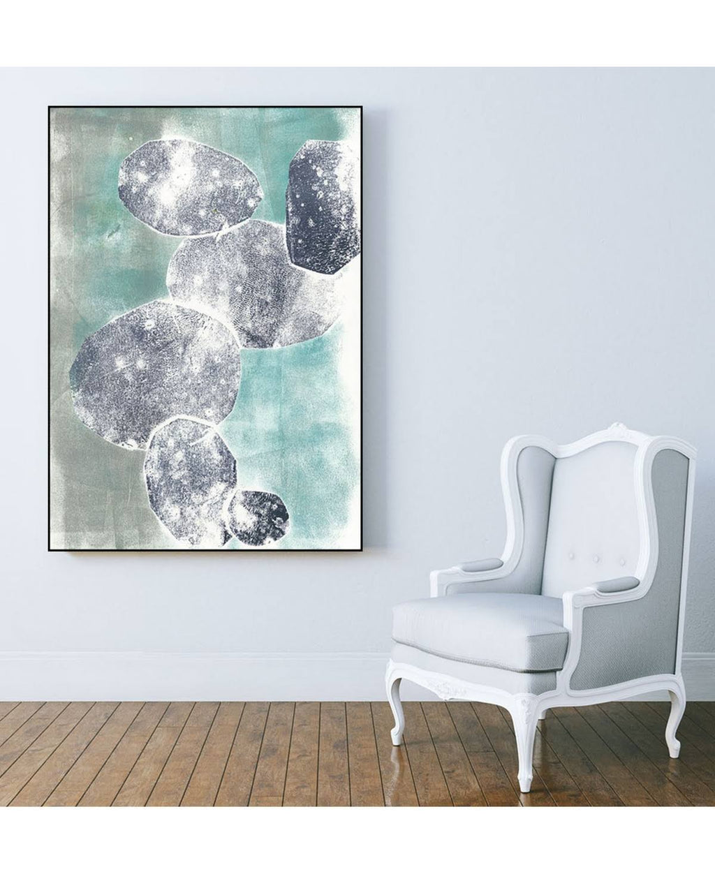 Blue Framed Canvas Art K3842