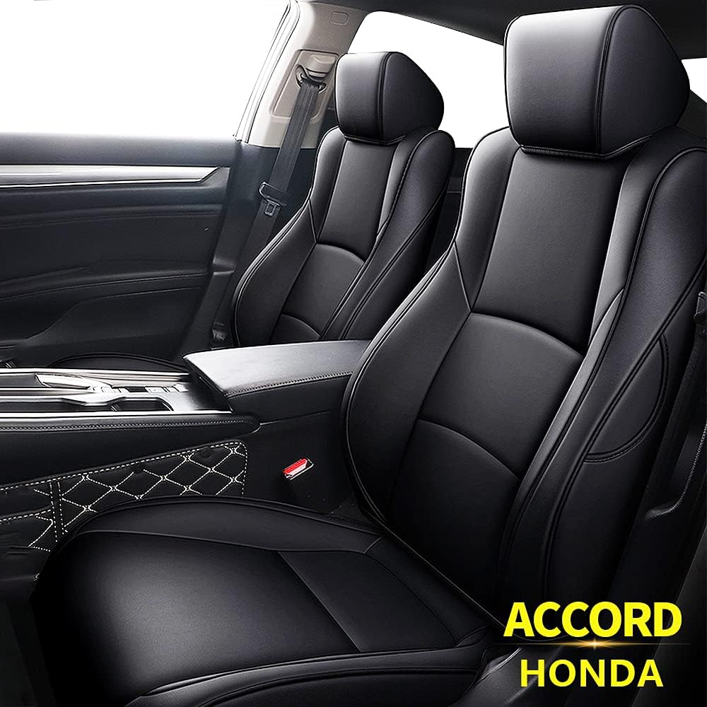 Faux Leather Car Seat Covers Full Set Black Z295