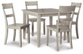 Dining Table and Chairs Set of 5 Gray A50267